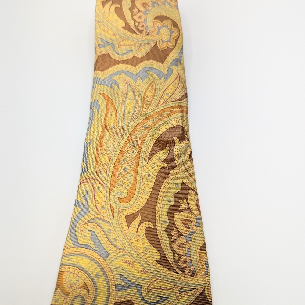 ETRO Tie Necktie 100% Silk Paisley Pattern Multicolor Designer Luxury - Picture 2 of 4